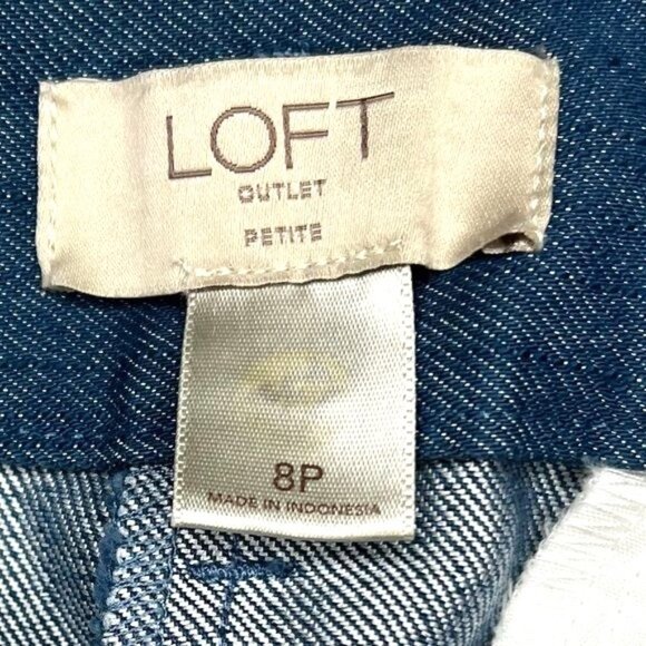 Loft Chambray Tie Waist Slim Pants Size 8 Petite - Picture 6 of 14